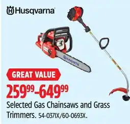 Canadian Tire Husqvarna Selected Gas Chainsaws and Grass Trimmers offer