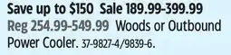Canadian Tire Woods or Outbound Power Cooler offer