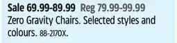 Canadian Tire Zero Gravity Chairs offer