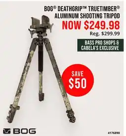Cabela's BOG DEATHGRIP TRUETIMBER ALUMINUM SHOOTING TRIPOD offer