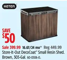 Canadian Tire KETER Store-It-Out DecoCoat Small Resin Shed offer