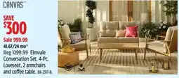 Canadian Tire Elmvale Conversation Set, 4-Pc. Loveseat, 2 armchairs and coffee table offer