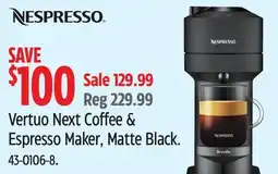 Canadian Tire Nespresso Vertuo Next Coffee & Espresso Maker, Matte Black offer
