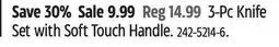 Canadian Tire 3-PC Knife Set with Soft Touch Handle offer