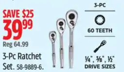 Canadian Tire Mastercraft General Use Socket Sets 3-Pc Ratchet Set offer