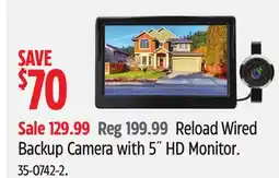 Canadian Tire Reload Wired Backup Camera with 5˝ HD Monitor offer