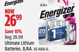Canadian Tire Energizer Ultimate Lithium Batteries, 8/AA offer