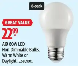 Canadian Tire Non-Dimmable Bulbs. Warm White or Daylight offer
