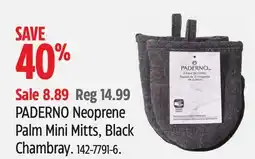 Canadian Tire PADERNO Neoprene Palm Mini Mitts, Black Chambray offer