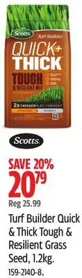 Canadian Tire Turf Builder Quick & Thick Tough & Resilient Grass Seed, 1.2kg offer
