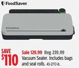 Canadian Tire FoodSaver Vacuum Sealer. Includes bags and seal rolls offer