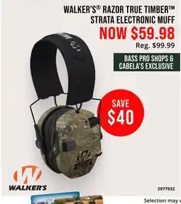 Cabela's WALKER'S RAZOR TRUE TIMBER STRATA ELECTRONIC MUFF offer
