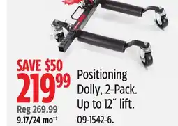 Canadian Tire MotoMaster Positioning Dolly, 2-Pack. Up to 12˝ lift offer