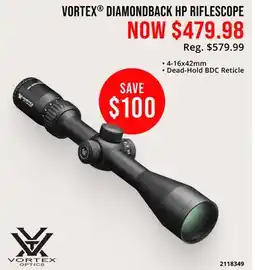 Cabela's VORTEX DIAMONDBACK HP RIFLESCOPE offer