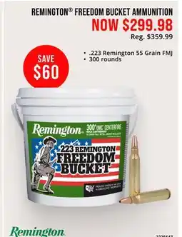Cabela's REMINGTON FREEDOM BUCKET AMMUNITION offer