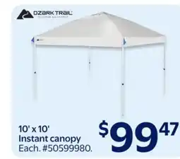 Walmart 10' x 10' Instant canopy offer