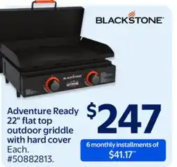 Walmart Blackstone Adventure Ready 22 flat top outdoor griddle with hard cover offer
