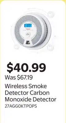 Walmart Wireless Smoke Detector Carbon Monoxide Detector offer