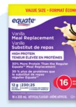 Walmart Equate meal replacement shakes offer