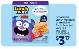Walmart Schneiders Lunch mate kits or snack kits offer