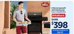 Walmart Expert Grill 6-Burner gas grill with side burner offer