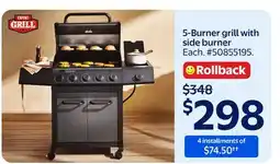 Walmart 5-Burner grill with side burner offer