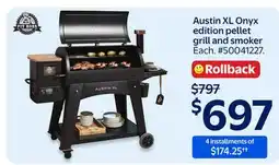 Walmart Austin XL Onyx edition pellet grill and smoker offer