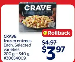 Walmart CRAVE frozen entrees offer