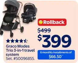 Walmart Graco Modes Trio 3-in-1 travel system offer