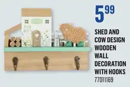 Canac Shed and Cow Design Wooden Wall Decoration with Hooks offer