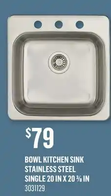 Canac Bowl Kitchen Sink Stainless steel offer