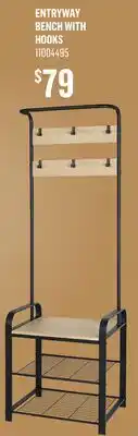 Canac Entryway Bench with Hooks offer