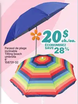 Rossy Tilting beach umbrella offer
