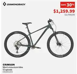 Sports Experts Diamondback CRIMSON Men's mountain bike offer