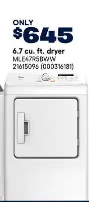 RONA LG 6.7 cu. ft. dryer offer