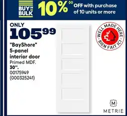 RONA METRIE BayShore 5-panel interior door offer