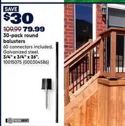 RONA Nuvo 30-pack round balusters 3/4 x 3/4 x 26 offer