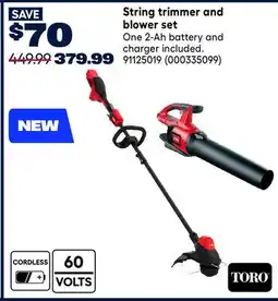 RONA TORO String trimmer and blower set offer