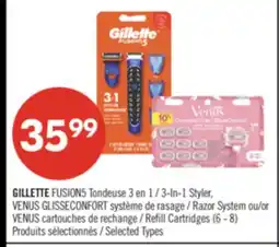 Pharmaprix GILLETTE FUSION5 3-In-1 Styler, VENUS GLISSECONFORT Razor System or VENUS Refill Cartridges (6 - 8) offer