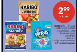 Pharmaprix HARIBO (170 g - 175 g) or NERDS GUMMY CLUSTERS (142 g) Candy offer