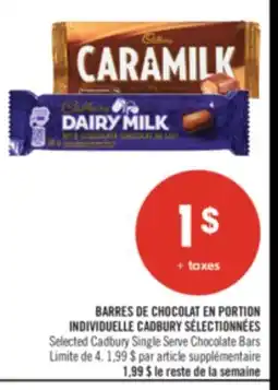 Pharmaprix Selected Cadbury Single Serve Chocolate Bars offer