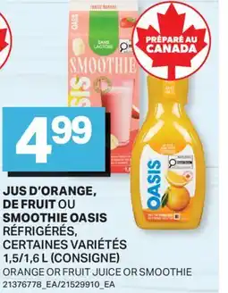 L'Intermarché JUS D'ORANGE, DE FRUIT OU SMOOTHIE | ORANGE OR FRUIT JUICE OR SMOOTHIE, 1,5/1 offer