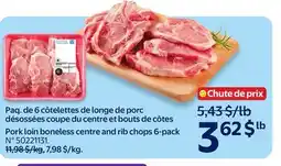 Walmart Pork loin boneless centre and rib chops 6-pack offer