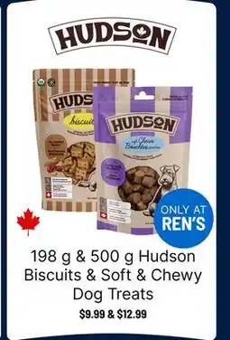 Ren’s Pets Depot 198 g 500 g Hudson Biscuits & Soft & Chewy Dog Treats offer