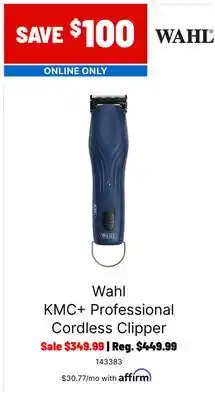 Ren’s Pets Depot Wahl KMC+ Professional Cordless Clipper offer