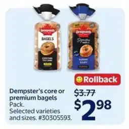 Walmart Dempster's Core or Premium Bagels offer