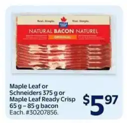 Walmart MAPLE LEAF OR SCHNEIDERS BACON offer