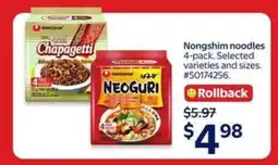 Walmart Nongshim noodles 4-pack offer