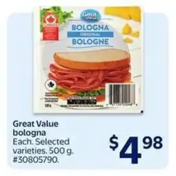 Walmart Great Value Bologna offer