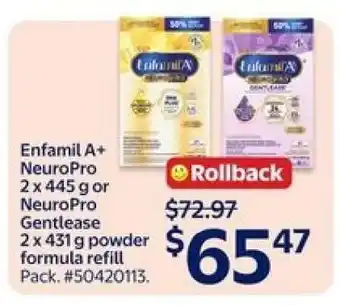 Walmart Enfamil A+ NeuroPro or NeuroPro Gentlease offer